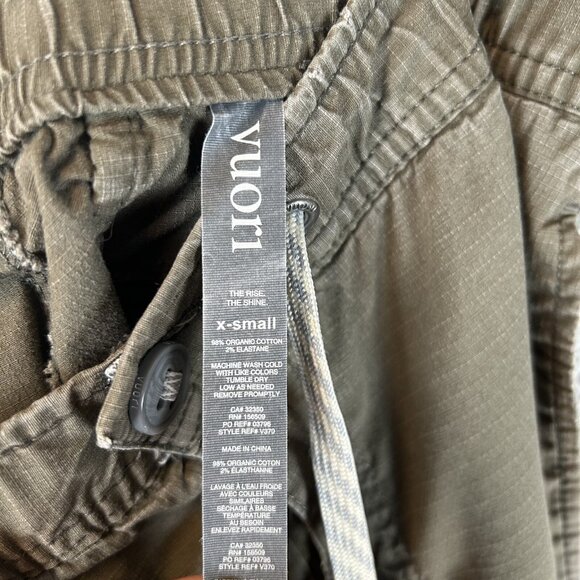 Vuori Shorts Size XS Green Ripstop Logo Stretch Drawstring Outdoor Hiking 28" - Picture 4 of 6